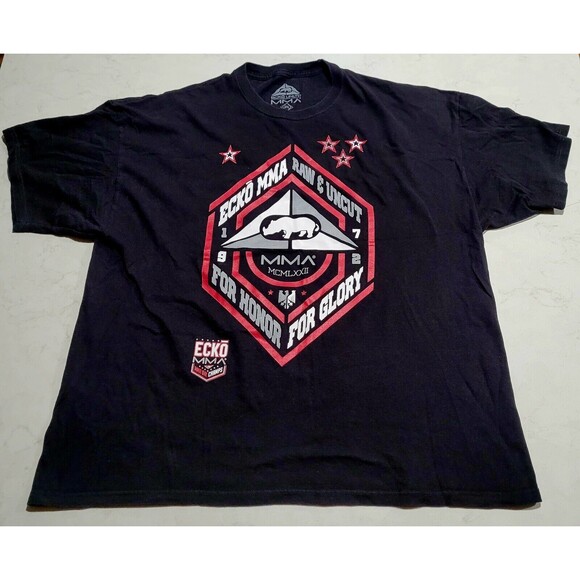 Ecko Unltd 1972 MMA For Honor For Glory Raw & Uncut Shirt Size 2XL Black UFC Y2K - Picture 2 of 7